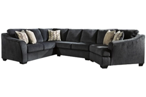 Signature Design by Ashley Eltmann 3-Piece Sectional with Cuddler-Slate