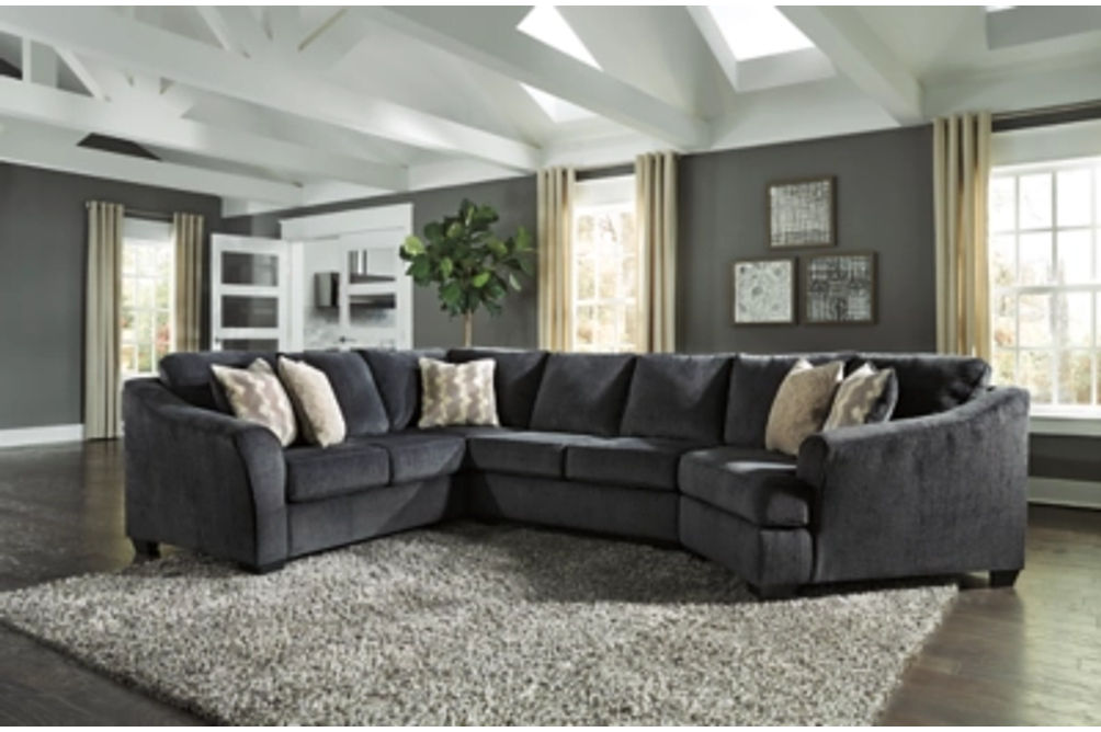 Signature Design by Ashley Eltmann 3-Piece Sectional with Cuddler-Slate