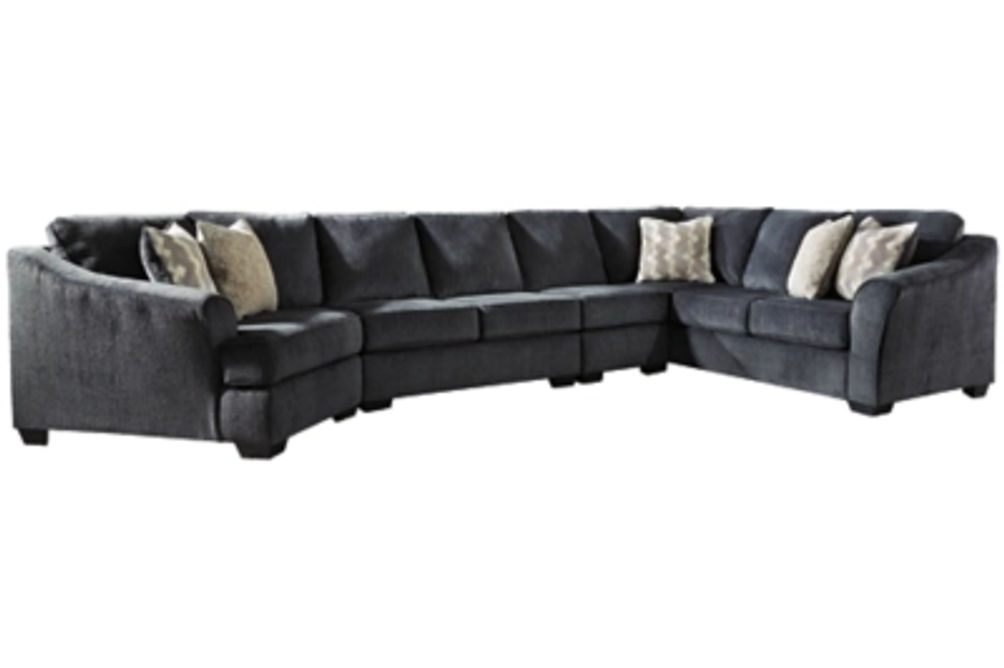 Signature Design by Ashley Eltmann 4-Piece Sectional with Cuddler-Slate