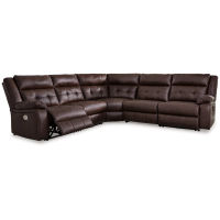 Signature Design by Ashley Punch Up 5-Piece Power Reclining Sectional-Walnut