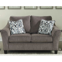 Signature Design by Ashley Nemoli Loveseat, Chair, and Ottoman-Slate