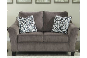 Signature Design by Ashley Nemoli Loveseat, Chair, and Ottoman-Slate