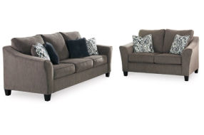 Signature Design by Ashley Nemoli Sofa and Loveseat-Slate