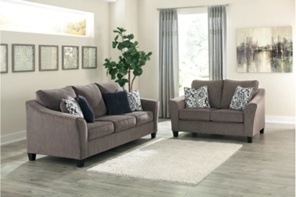 Signature Design by Ashley Nemoli Sofa and Loveseat-Slate