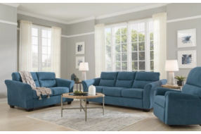 Signature Design by Ashley Miravel Sofa, Loveseat and Recliner-Indigo