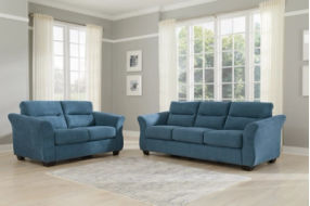 Signature Design by Ashley Miravel Sofa, Loveseat and Recliner-Indigo