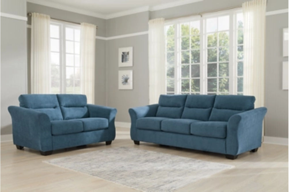 Signature Design by Ashley Miravel Sofa, Loveseat and Recliner-Indigo