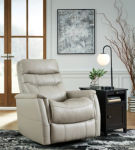 Signature Design by Ashley Riptyme Swivel Glider Recliner-Dove Gray