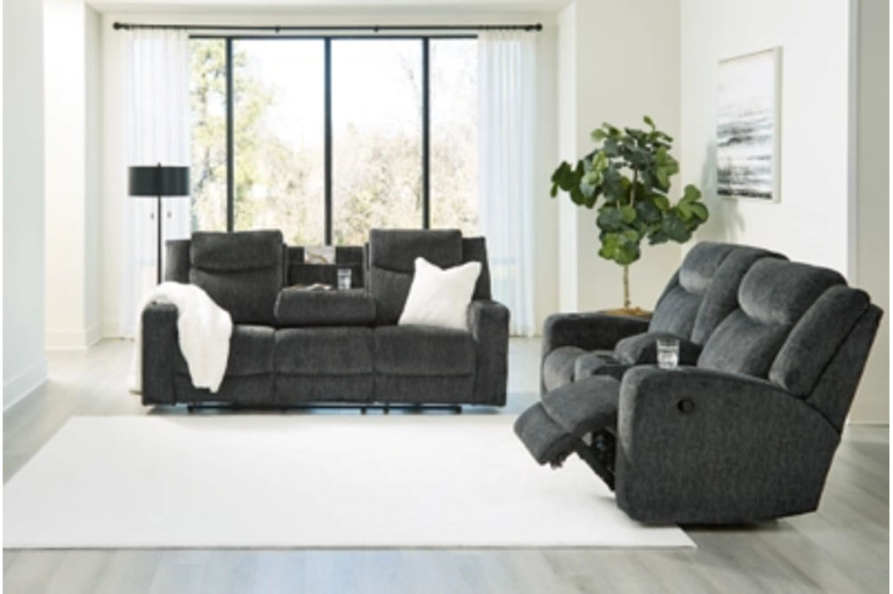 Signature Design by Ashley Martinglenn Reclining Sofa and Loveseat-Ebony