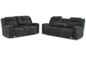 Signature Design by Ashley Martinglenn Reclining Sofa and Loveseat-Ebony