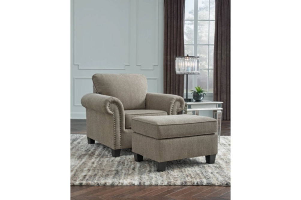 Benchcraft Shewsbury Chair and Ottoman-Pewter