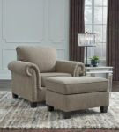 Benchcraft Shewsbury Chair and Ottoman-Pewter