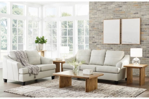 Signature Design by Ashley Genoa Sofa and Loveseat-Coconut