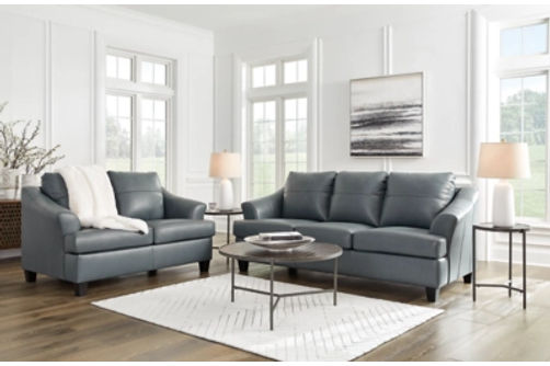 Signature Design by Ashley Genoa Sofa and Loveseat-Steel