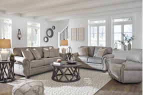 Signature Design by Ashley Olsberg Sofa, Loveseat and Recliner-Steel