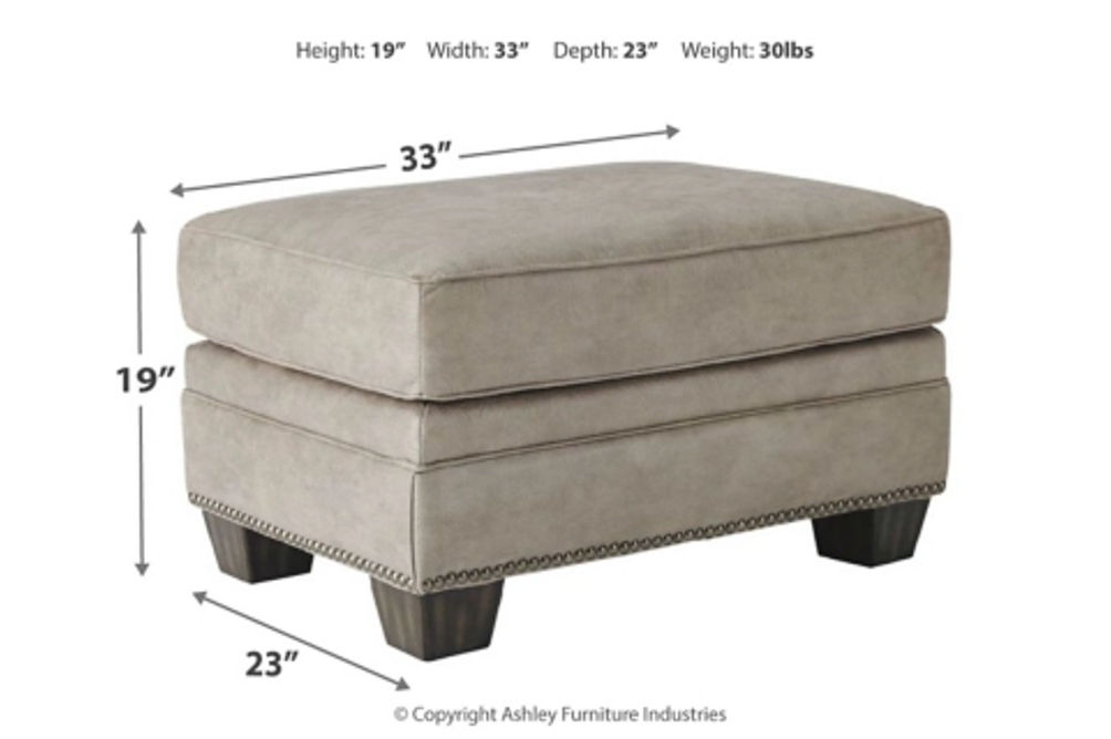 Signature Design by Ashley Olsberg Loveseat, Chair, and Ottoman-Steel