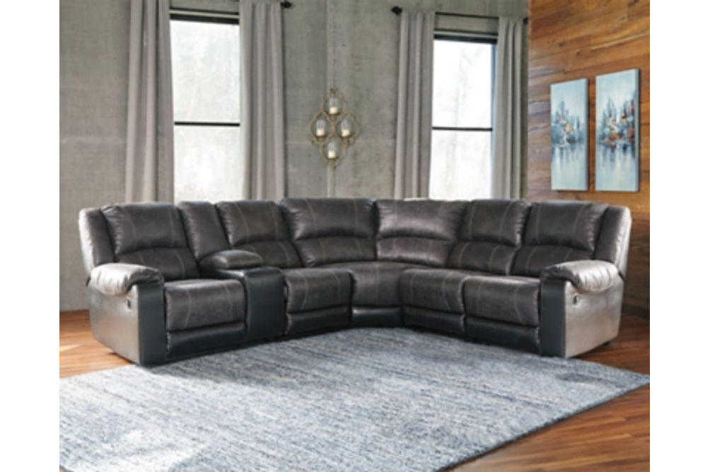 Signature Design by Ashley Nantahala 6-Piece Reclining Sectional-Slate