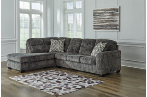 Signature Design by Ashley Lonoke 2-Piece Sectional with Chaise-Gunmetal