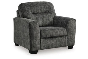 Signature Design by Ashley Lonoke Oversized Chair and Ottoman-Gunmetal