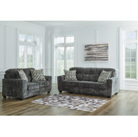 Signature Design by Ashley Lonoke Sofa and Loveseat-Gunmetal