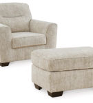 Signature Design by Ashley Lonoke Oversized Chair and Ottoman-Parchment