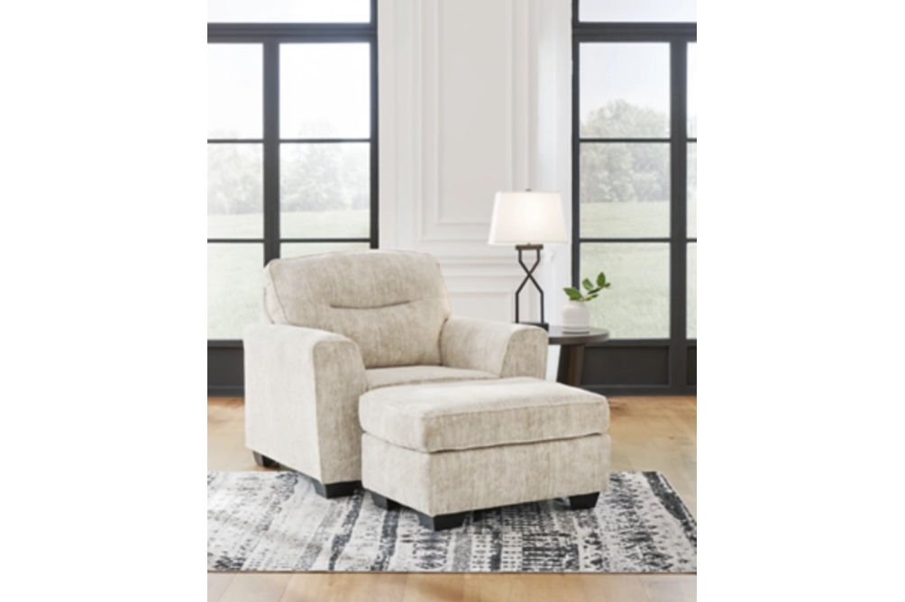 Signature Design by Ashley Lonoke Oversized Chair and Ottoman-Parchment