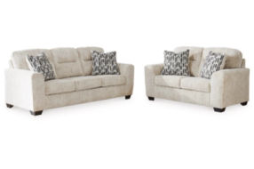 Signature Design by Ashley Lonoke Sofa and Loveseat-Parchment