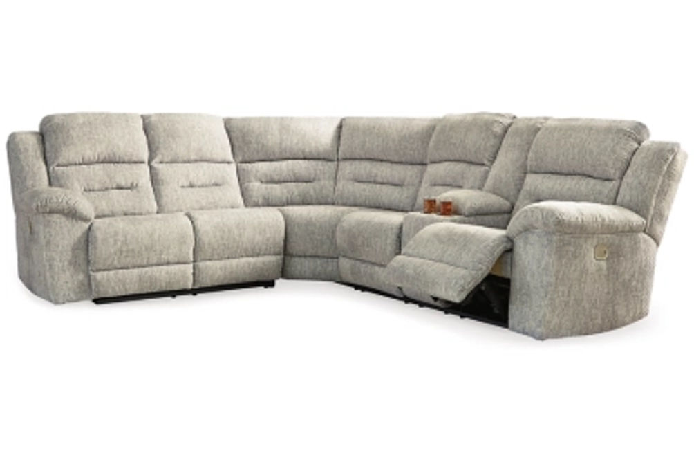 Signature Design by Ashley Family Den 3-Piece Power Reclining Sectional-Pewter