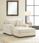 Signature Design by Ashley Maggie Oversized Chair and Ottoman-Birch