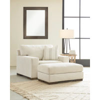 Signature Design by Ashley Maggie Oversized Chair and Ottoman-Birch