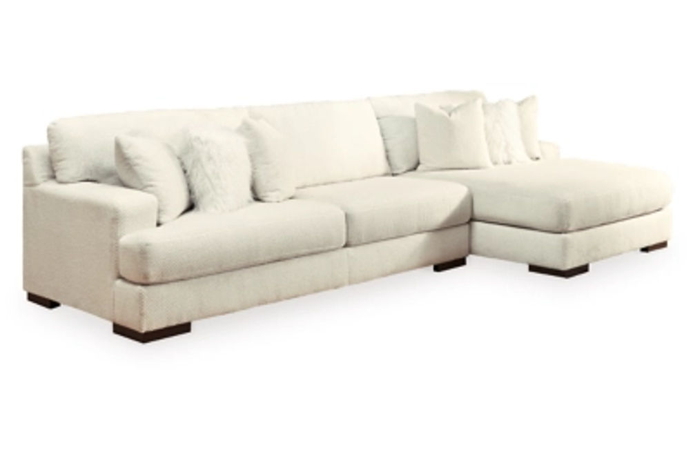 Signature Design by Ashley Zada 2-Piece Sectional with Chaise-Ivory