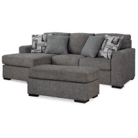 Signature Design by Ashley Gardiner Sofa Chaise and Ottoman-Pewter