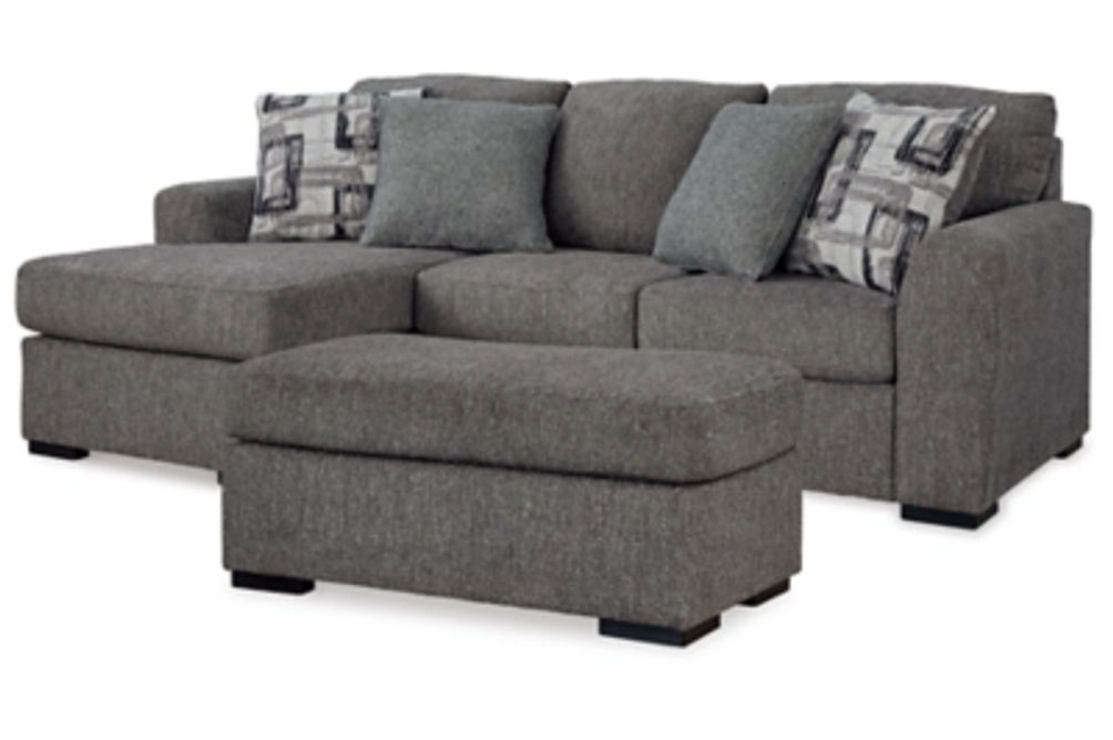 Signature Design by Ashley Gardiner Sofa Chaise and Ottoman-Pewter