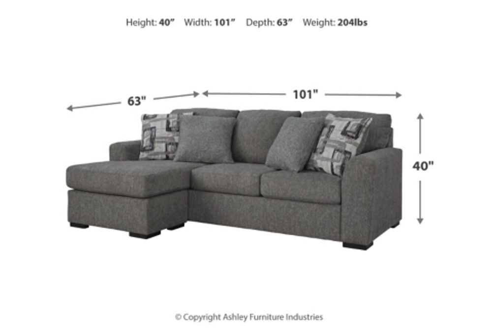 Signature Design by Ashley Gardiner Sofa Chaise and Ottoman-Pewter