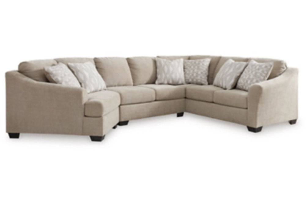 Signature Design by Ashley Brogan Bay 3-Piece Sectional with Cuddler-Cork