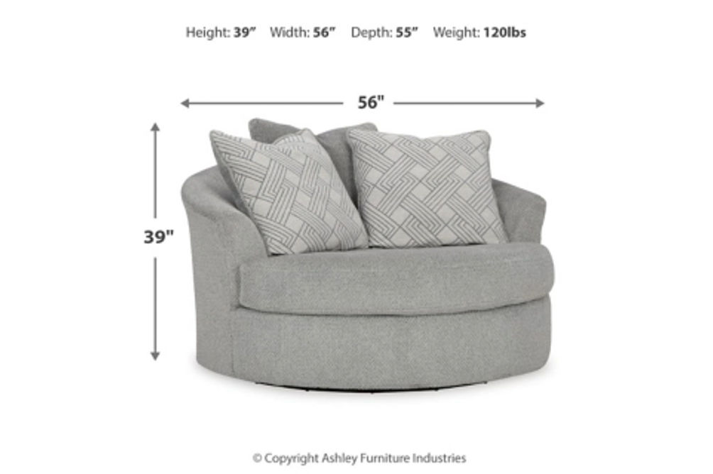 Signature Design by Ashley Casselbury Oversized Swivel Chair and Ottoman-Cemen