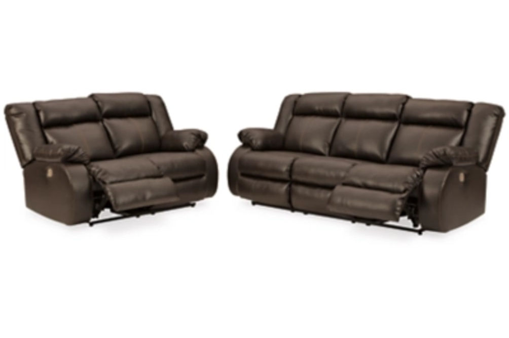 Signature Design by Ashley Denoron Power Reclining Sofa and Loveseat-Chocolate