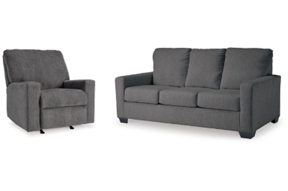 Signature Design by Ashley Rannis Full Sofa Sleeper and Recliner-Pewter