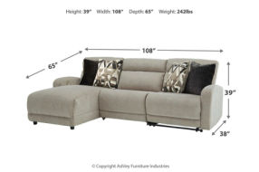 Colleyville 3-Piece Power Reclining Sectional with Chaise-Stone