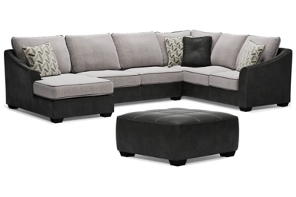 Signature Design by Ashley Bilgray 3-Piece Sectional with Ottoman-Pewter