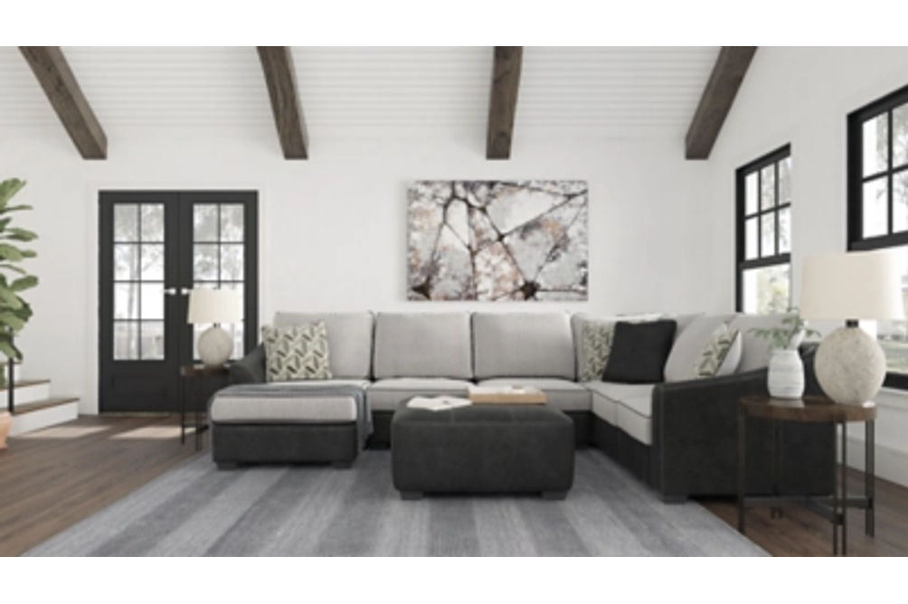 Signature Design by Ashley Bilgray 3-Piece Sectional with Ottoman-Pewter