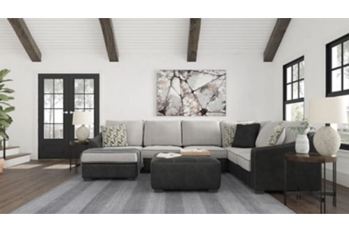 Signature Design by Ashley Bilgray 3-Piece Sectional with Ottoman-Pewter