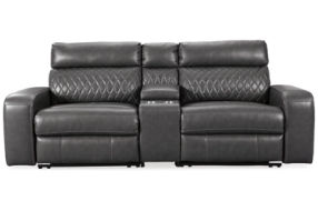 Samperstone 3-Piece Power Reclining Sectional Loveseat-Gray