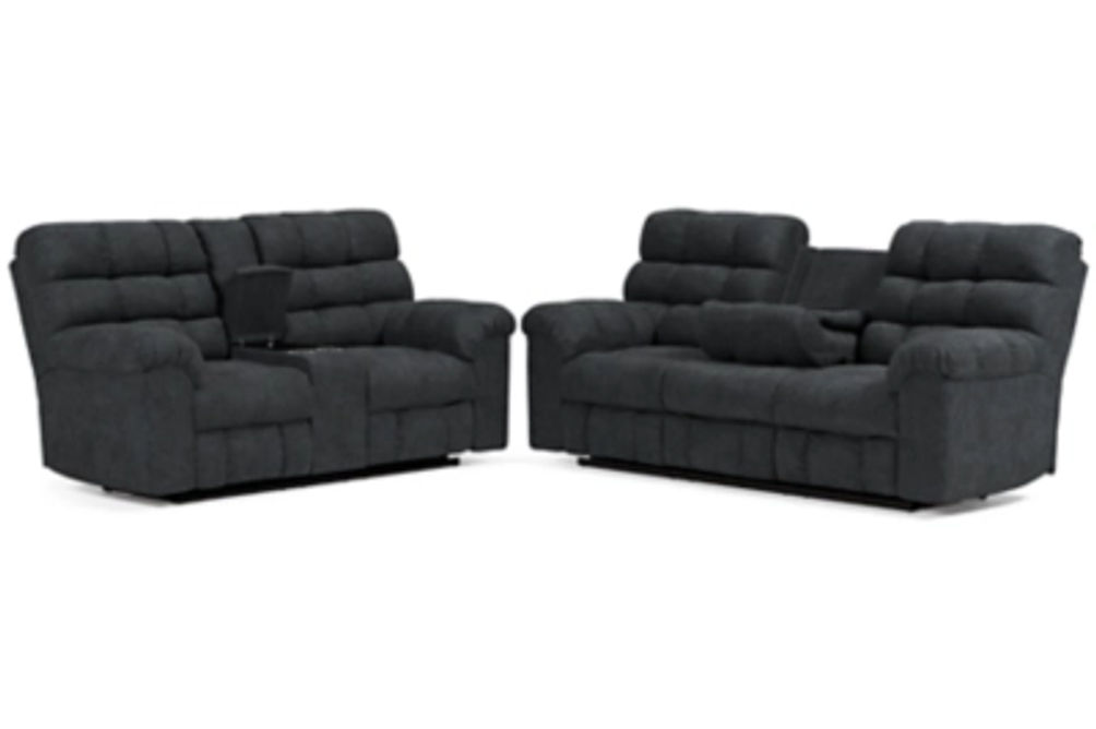 Signature Design by Ashley Wilhurst Reclining Sofa and Loveseat-Marine