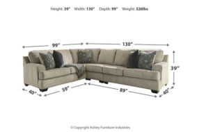 Signature Design by Ashley Bovarian 3-Piece Sectional-Stone