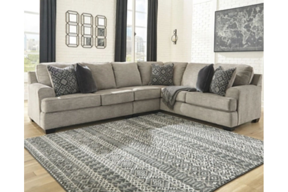 Signature Design by Ashley Bovarian 3-Piece Sectional with Ottoman-Stone