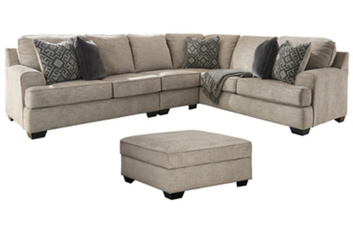 Signature Design by Ashley Bovarian 3-Piece Sectional with Ottoman-Stone