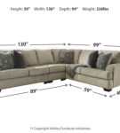 Signature Design by Ashley Bovarian 3-Piece Sectional with Ottoman-Stone