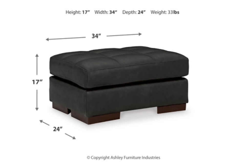 Signature Design by Ashley Luigi Oversized Chair and Ottoman-Thunder