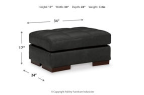 Signature Design by Ashley Luigi Oversized Chair and Ottoman-Thunder